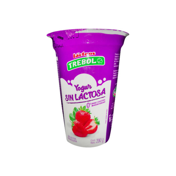 Yogurt sin lactosa frutilla Trébol 200 ml