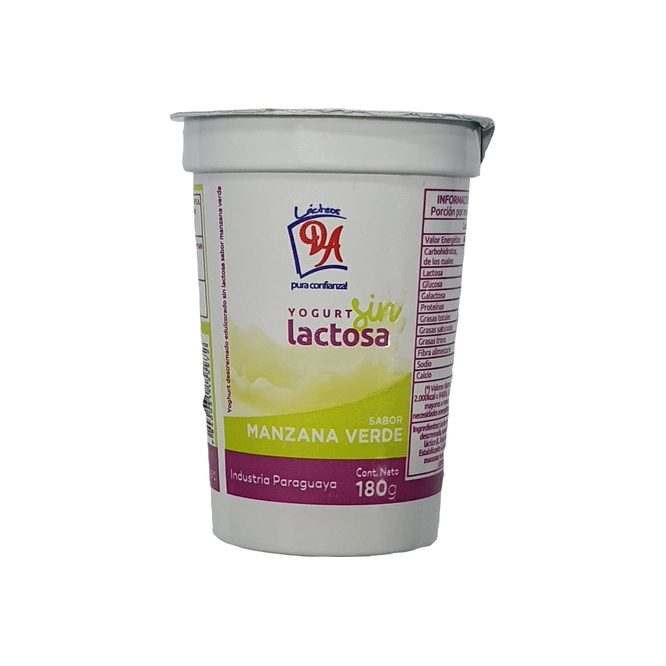 Yoghurt descremado sin lactosa manzana verde Doña angela 180 ml