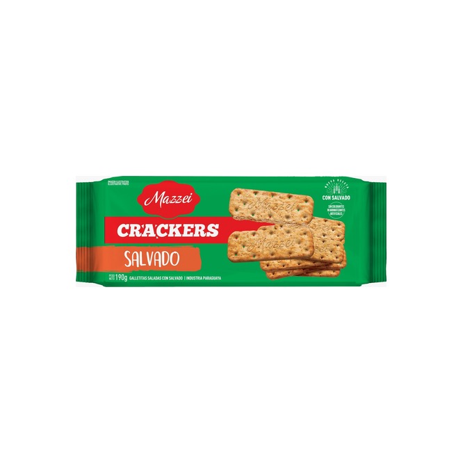 Galletitas salvado crackers paquete Mazzei 190 gramos