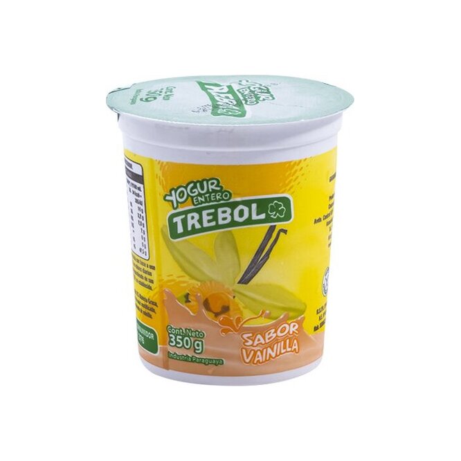 Yogurt Sabor a vainilla Trebolín en pote 350 gramos