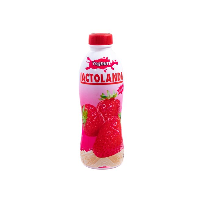 Yogurt entero sabor frutilla botella Lactolanda 900 ml