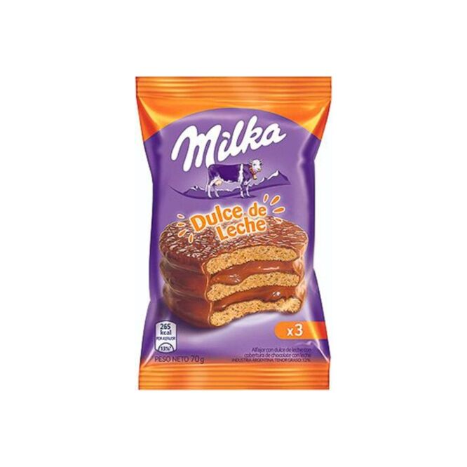 Alfajor con Dulce de Leche Milka 70 gramos