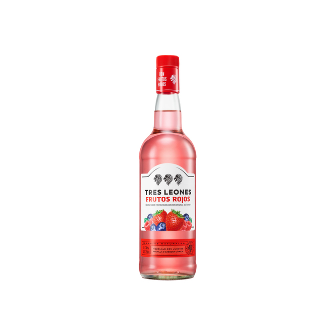 Ron de frutos rojos botella descartable Tres Leones 750 ml