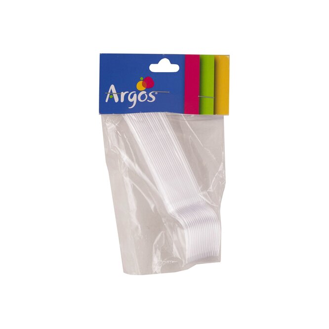 Tenedorcitos de Plástico transparente en paquete Argos 18 Unidades