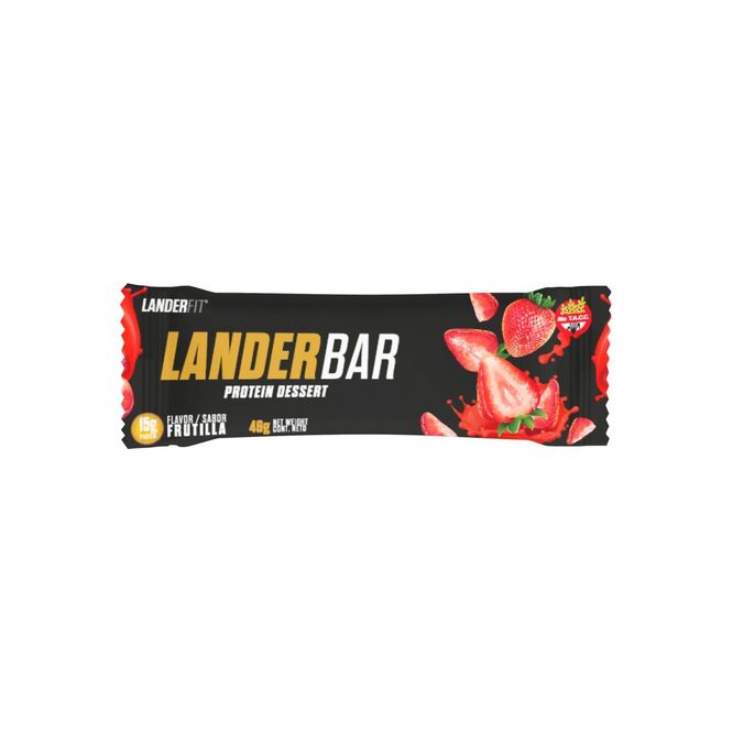 Barra proteica sabor frutilla Landerfit 46 gramos