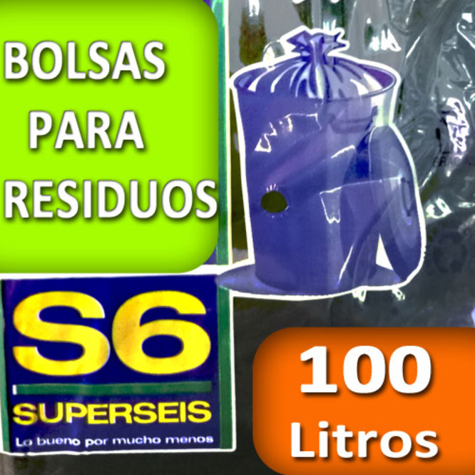 Bolsa para Residuos Económico de 100 litros Superseis 10 unidades