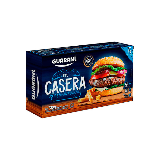 Hamburguesa tipo casera caja Guaraní 6 unidades