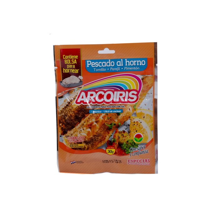 Condimento para pescado al horno paquete Arcoíris 30 gramos