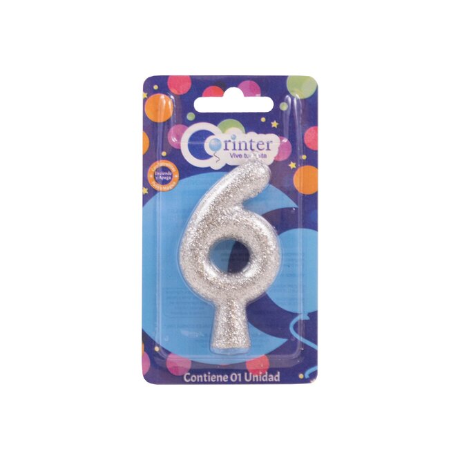 Vela tubular plata N° 6 Corinter 1 unidad