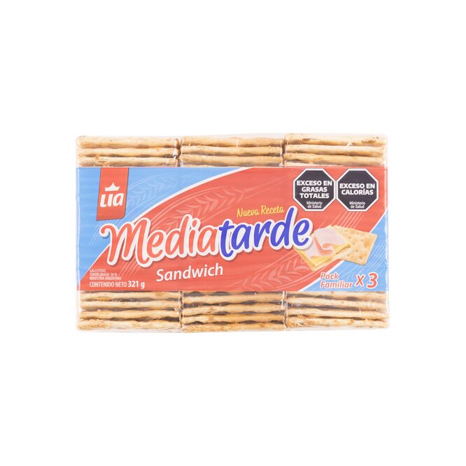 Galletita sándwich pack Mediatarde 321 gramos