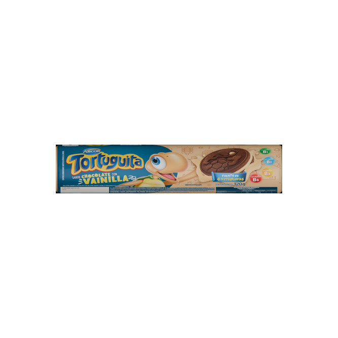 Galletitas de chocolate con relleno de vainilla Tortuguita 120 gramos