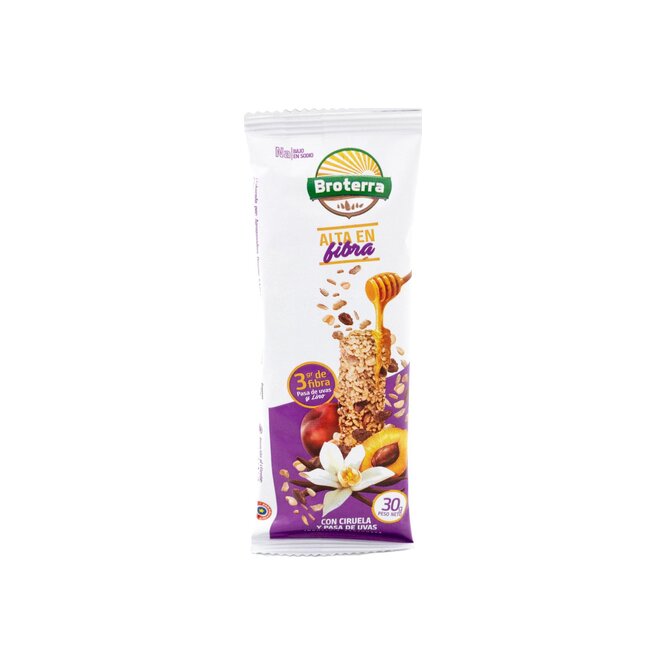 Barra de cereal fuente de fibra Broterra 30 gramos