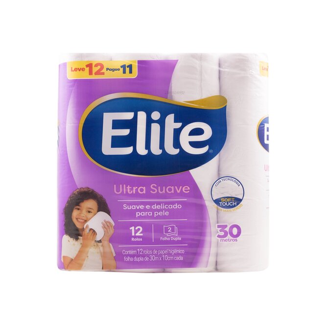 Papel higiénico Doble hoja en paquete Elite 12 unidades