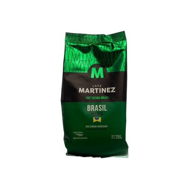 Café tostado molido Brasil medio en paquete Café Martinez 250 gramos