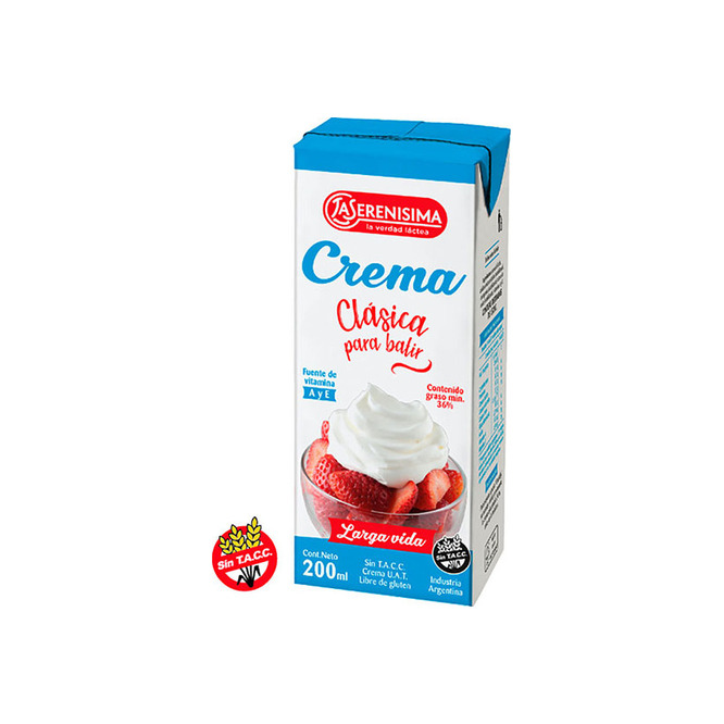 Crema de leche La Serenísima 200 ml