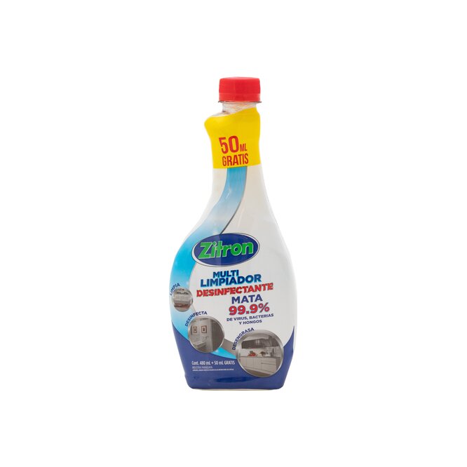 Multilimpiador desinfectante en botella descartable Zitrón 350 ml