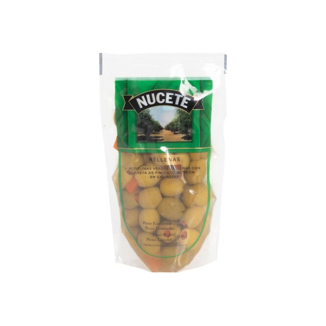 Aceituna Verde Rellena en doypack Nucete 180 gramos