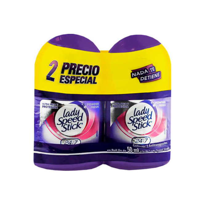 Desodorante powder fresh 24-7 2 unidades Lady Speed Stick 50 ml
