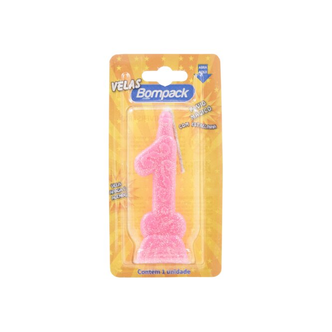 Vela de Cumpleaños N° 1 Rosa Bompack