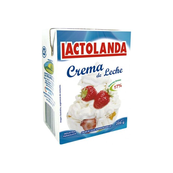 Crema de leche tetra Lactolanda 200 gramos