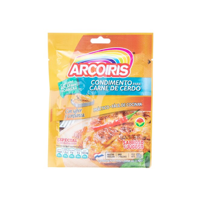Condimento para carne de cerdo paquete Arcoíris 25 gramos