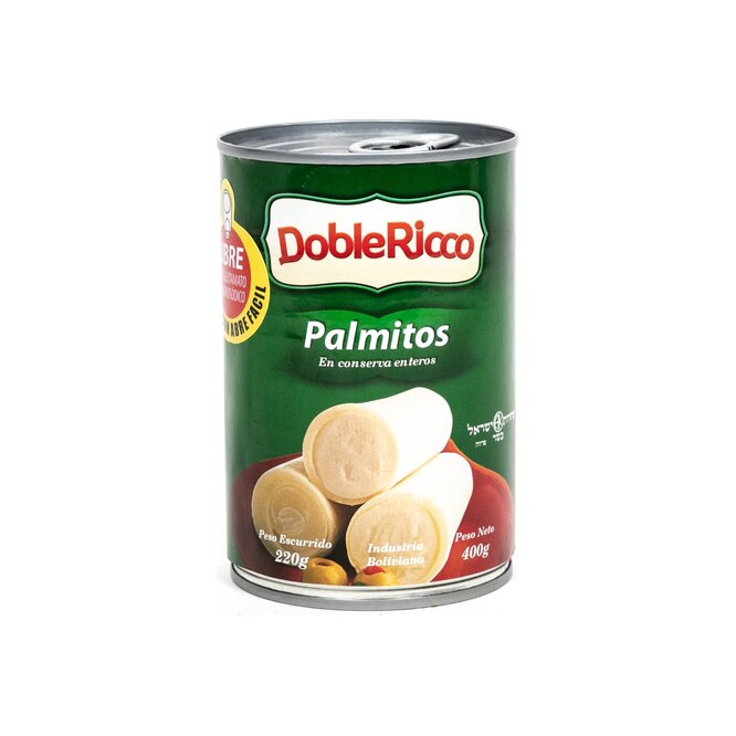Palmitos enteros en lata Doble Ricco 400 gramos