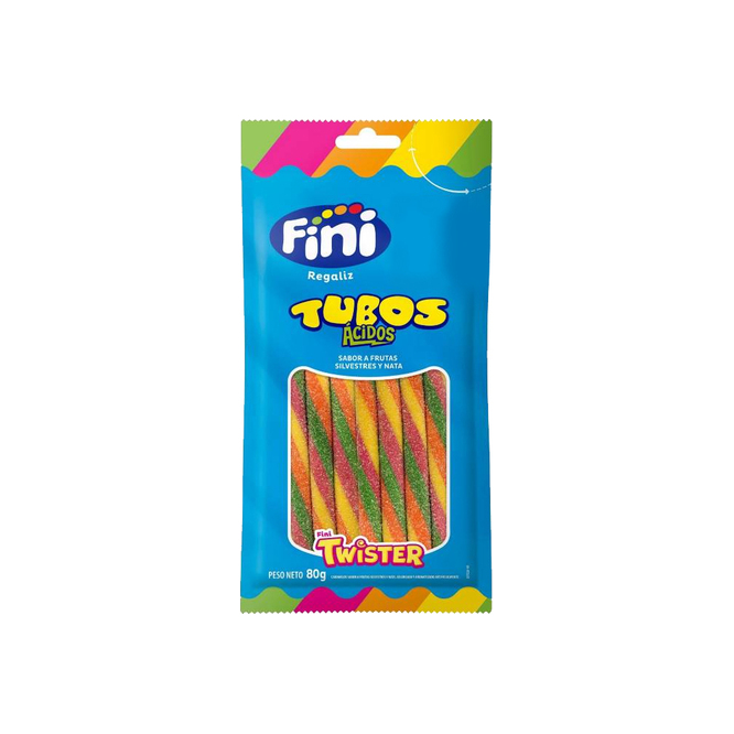 REGALIZ TUBOS ACIDOS FRUT SILVE FINI 80G