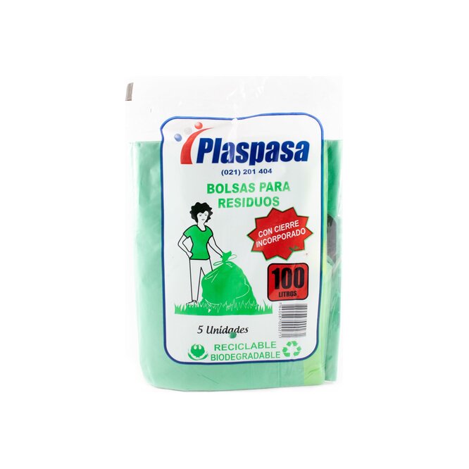 BOLSAS PARA RESIDUOS 100LT CON CIERRE IN