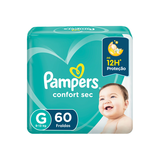 Pañales Comfort sec g Pampers 60 unidades