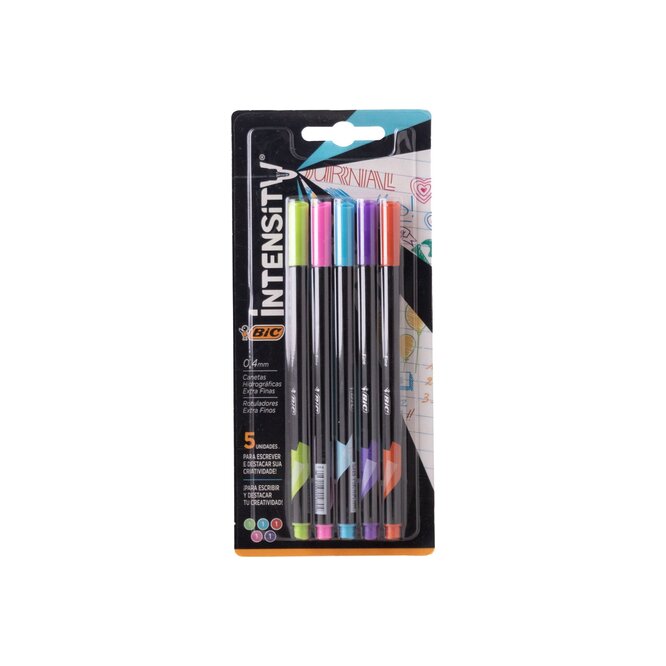 BOLIGRAFOS PUNTA FINA BIC INTENSIT 5UN