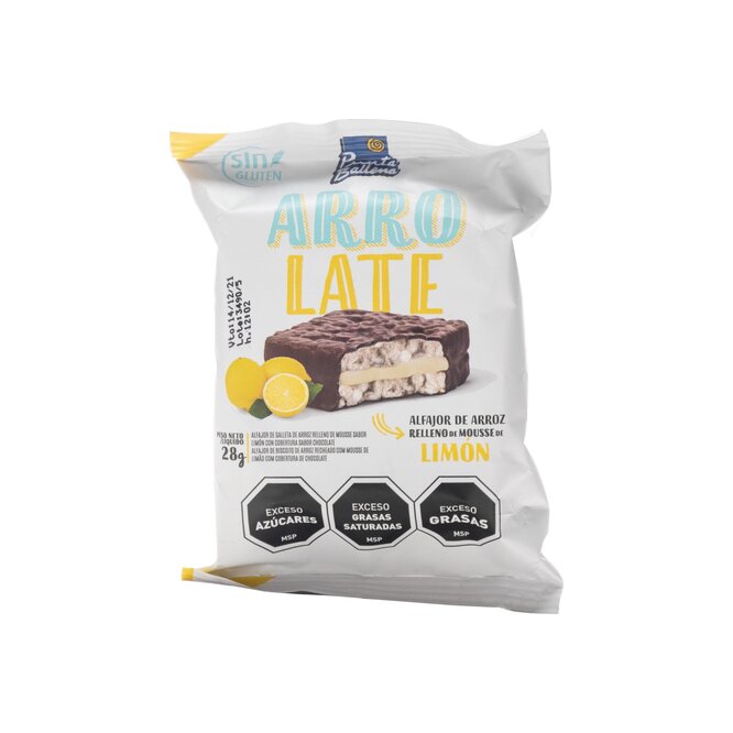 Alfajor de arroz relleno mousse de limón Punta Bellena 28 gramos