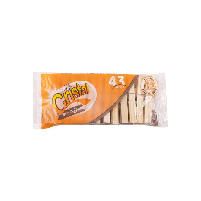 Pinza de madera para ropa Cristal 12 unidades