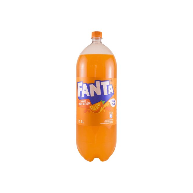 Gaseosa sabor naranja en botella Fanta 3 litros