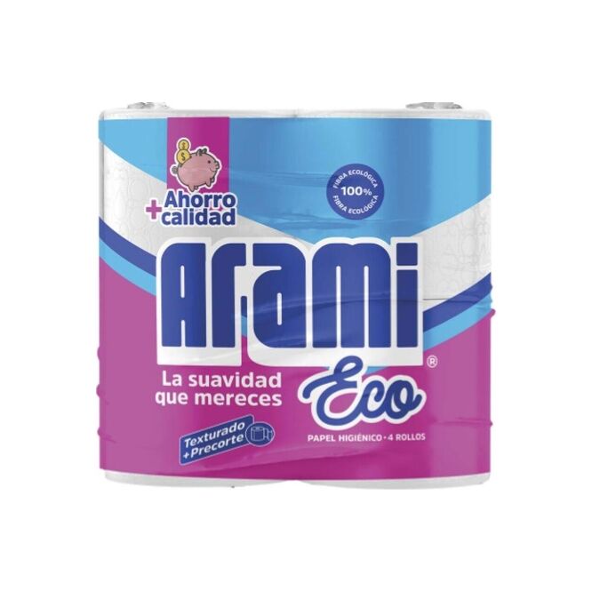 Papel higiénico hoja simple Arami 4 unidades
