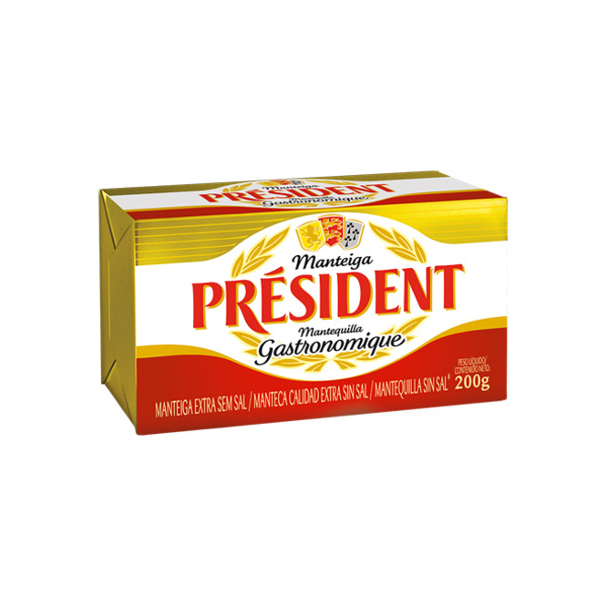 Manteca sin sal President 200 gramos