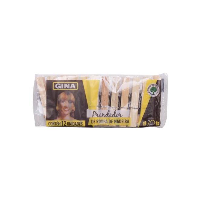 Pinza para ropa de madera paquete Gina 12 unidades