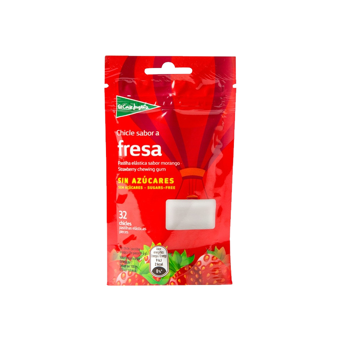 Chicles sabor a fresa bolsa El corte ingles 45 gramos