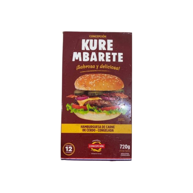 Hamburguesa de cerdo paquete Kure Mbareté 12 unidades