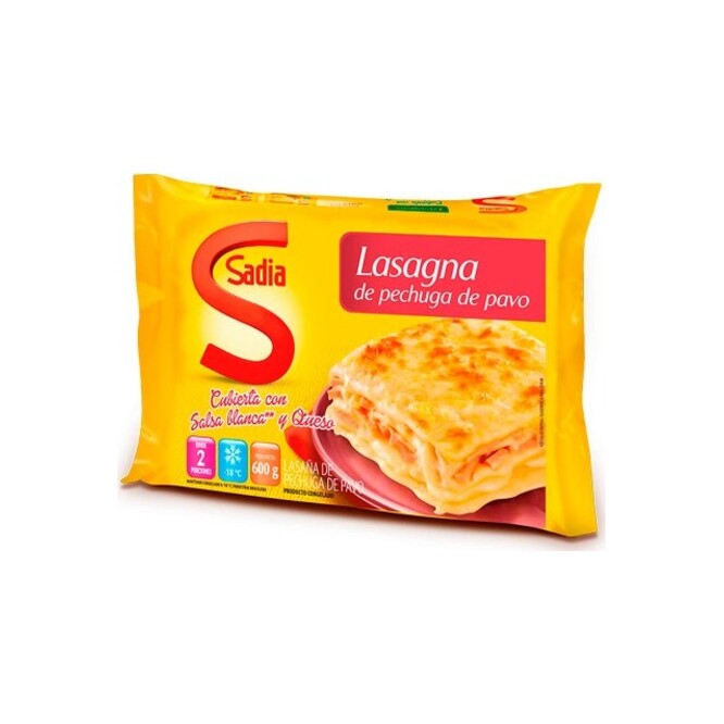 Lasaña de pechuga de pavo Sadia 500 gramos