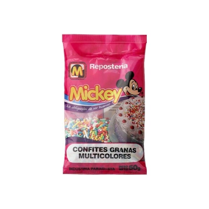 Confites granas multicolores Mickey 50 gramos