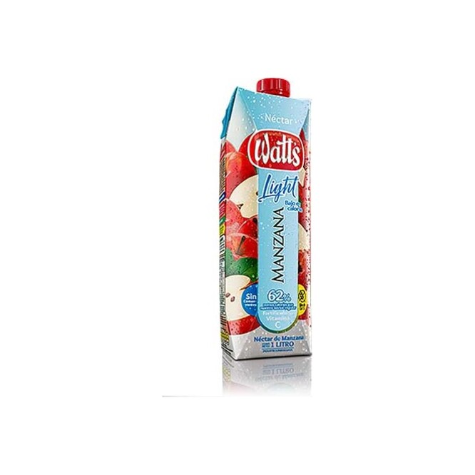 Jugo de manzana light tetra Watts 1 litro