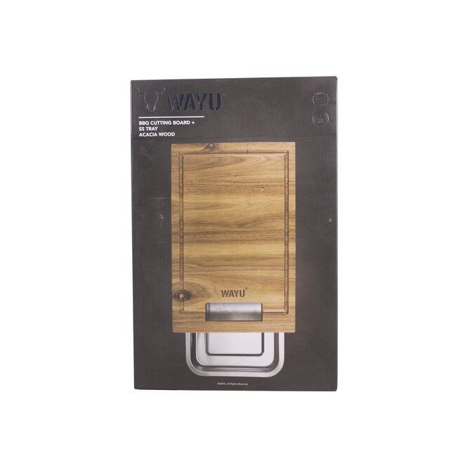 Tabla de madera con bandeja de acero Wayu