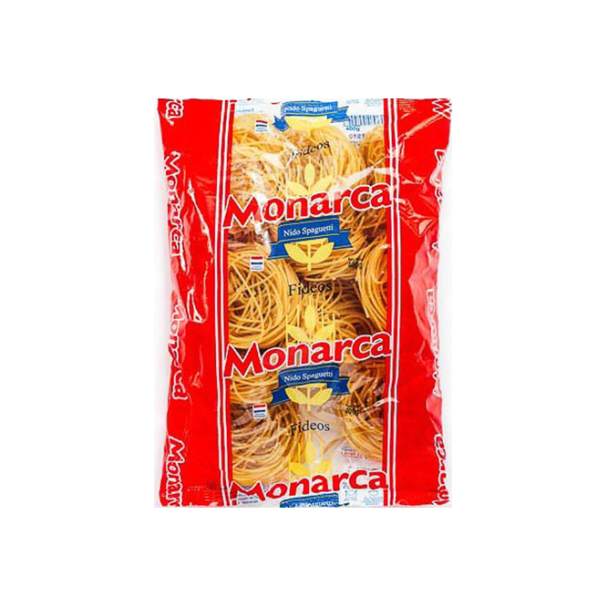Fideo spaghetti nido paquete Monarca 400 gramos
