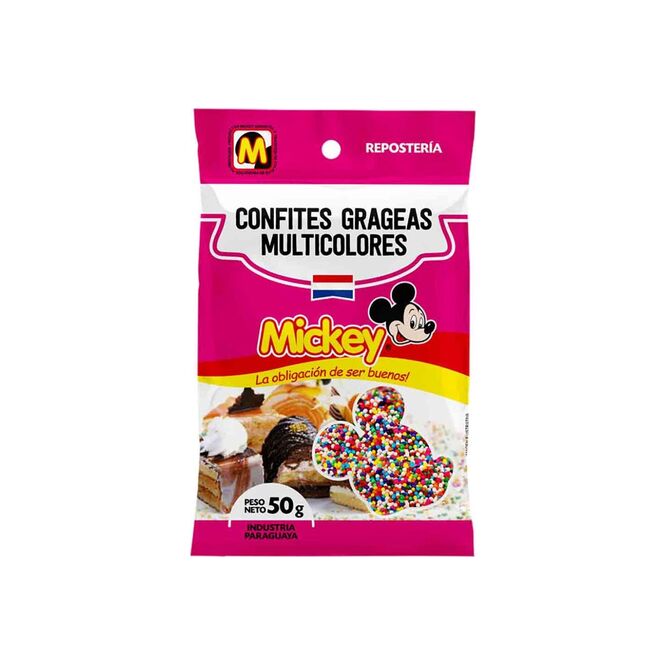 Confites grageas multicolores Mickey 50 gramos