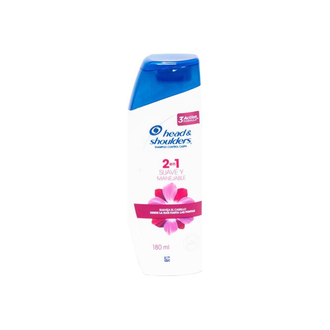 Shampoo suave y manejable 2 en 1 head & shoulders 180 ml