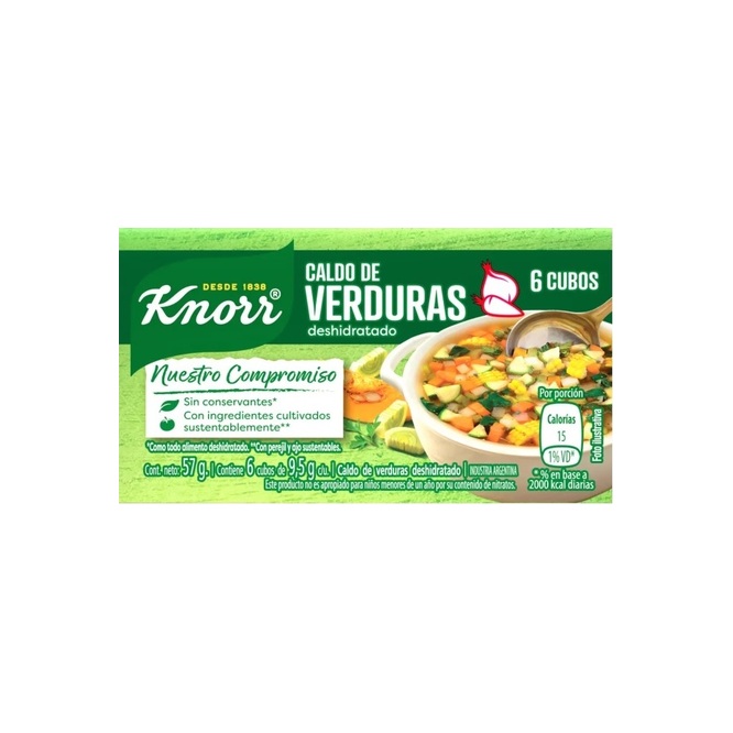 CALDO DE VERDURAS KNORR 57 GR 6 UNIDADES