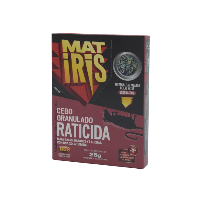Raticida granulado en caja Matiris 25 gramos