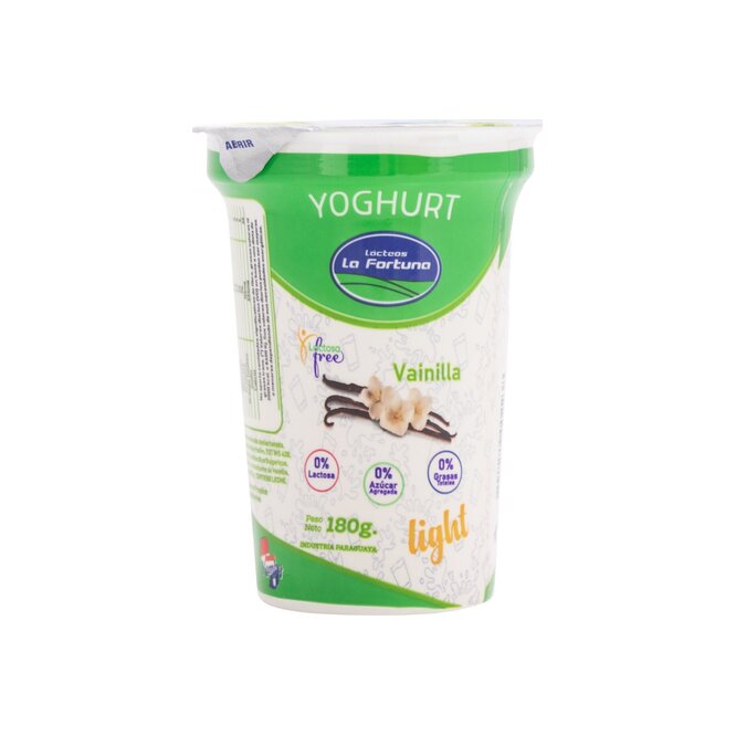 Yogurt light sabor vainilla en vaso La Fortuna 180 Gramos