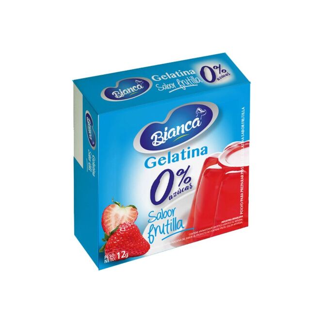 Gelatina zero azúcar sabor frutilla Bianca 12 gramos