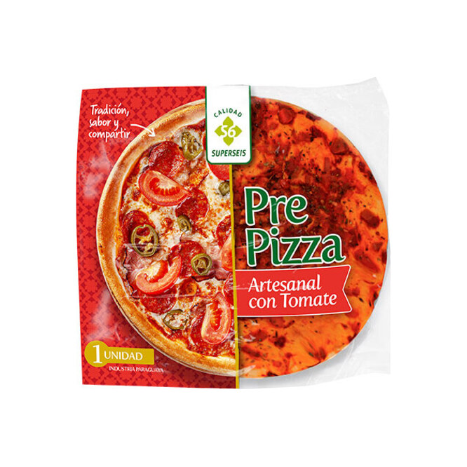 Pre pizza con tomate en paquete Superseis 1 unidad